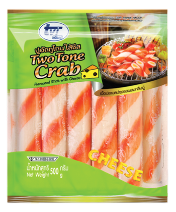 TWO TONE CRAB FLAVOURED STICK WITH CHEESE 500 G-PS